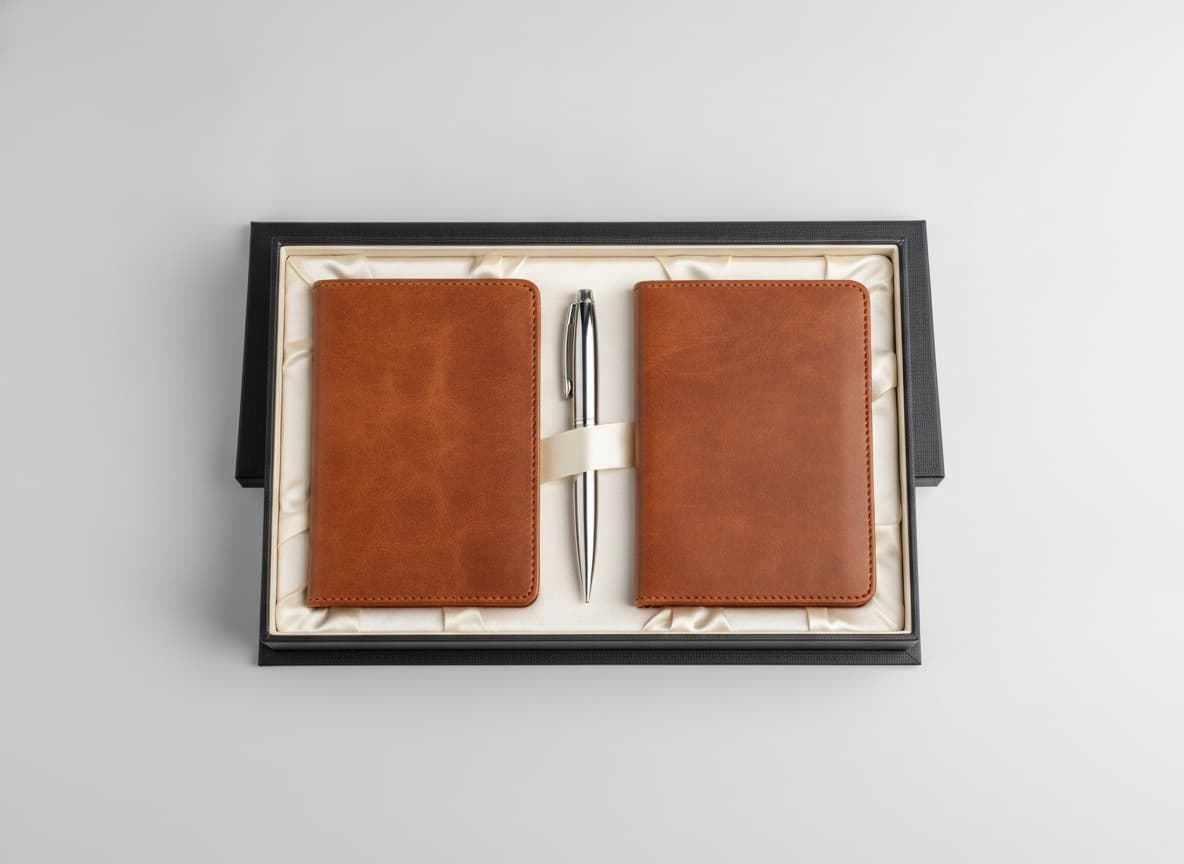 Coffret stylo & carnet cuir