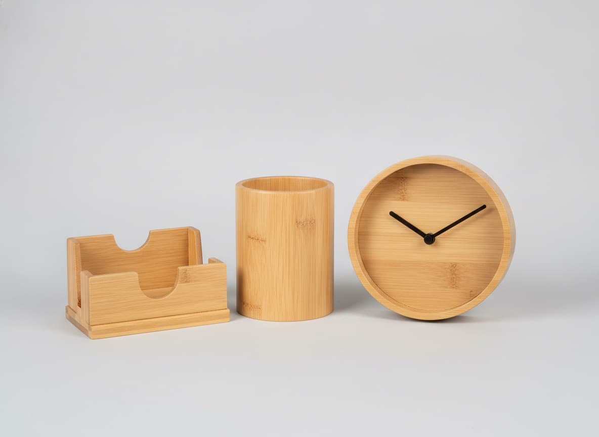 Set de bureau en bambou